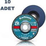 Karbosan Flap Disk Çelik ve Inox Zımpara Zr 115X22.2380 Kum Sd-Konik 983465 - Yeşil