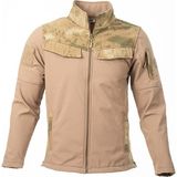 Karcamp Cep Kapaklı 5 Cepli Unisex Softshell Su Geçirmez Mont - Bej - 2XL