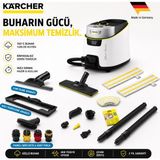 Karcher 2200W 4 Bar Profesyonel Buharlı Temizlik Makinesi Seti - Vapohydro Fonksiyonlu Sıcak Su Püskürtme Özelliği - Kimyasalsız %99.99 Bakteri Öldürücü Etkili Sc 5 Deluxe Signature Line Set - Beyaz