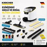Karcher Buharlı Mop Temizlik Makinesi 4 Bar Evcil Hayvan Dostu Kimyasalsız Fayans Derz Parke Zemin Temizleyici Buharlı Paspas Sc 5 Deluxe Signature Line - Beyaz