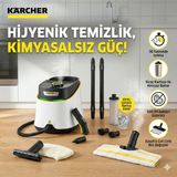 Karcher Buharlı Mop ve Temizlik Makinesi 3.5 Bar Yoğun Buhar Gücü Evcil Hayvan Dostu Kimyasalsız Yüzey Temizleyici Fayans Derz Temizleme Makinesi Sessiz Çalışan Sc 3 Deluxe - Beyaz