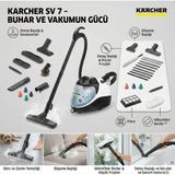 Karcher Buharlı Süpürge 3 Ü 1 Arada Islak Kuru Vakumlu Temizlik Makinesi Mop Dezenfektan 4 Bar Basınçlı Buharlı Vileda Halı Yıkama Fonksiyonlu Sv 7 - Beyaz