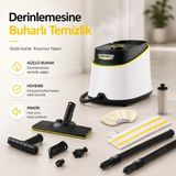 Karcher Buharlı Temizleyici Yer Silme Mop Makinesi Yüksek Basınçlı Buharlı Vileda Dezenfektan Fayans Derz Temizleme Makinası Sc 3 Deluxe - Beyaz
