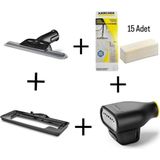 Karcher Cam ve halı temizleme seti, buharlı aparat, 15'li pratik kullanım - DL - Bej