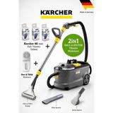 Karcher Halı ve Koltuk Yıkama Makinesi 1900W 10L Kapasite, Ev Ofis Profesyonel Temizlik 48 Adet Temizlik Tableti ile Birlikte Puzzi 10/1 Gri