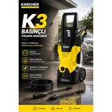 Karcher K3 Basınçlı Yıkama Makinesi 120 Bar 1600W Güçlü Motor 6 Metre Hortum Vario Power Jet ve Kir Sökücü Nozullu Bahçe Araç Yıkama Set