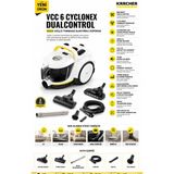 Karcher Kärcher Dualcontrol 800W Toz Torbasız Elektrikli Süpürge, Ultraview LED Başlık, Hepa 13 Filtre, 1.5l Xl Hazne, Turbo Başlık, Metal Teleskopik Boru, Beyaz