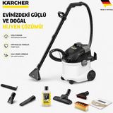 Karcher Kärcher Halı ve Koltuk Yıkama Makinesi Çift Tanklı Püskürtmeli Derinlemesine Temizlik Yüksek Emiş Gücü Ev Oto Koltuk Döşeme Temizleme Leke Çıkarıcı Seti - Beyaz