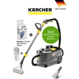 Karcher Puzzi 10/1 Halı Koltuk Yıkama Makinesi-Deterjan Kullanılabilir Yüksek Güçlü Halı ve Zemin Yıkama + 16 yıkama Karcher deterjan Tablet+ Mini Hav-yün temizleyici - Gri - Koyu Gri