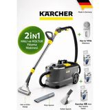 Karcher Puzzi Profesyonel Halı Yıkama Makinesi 10L Büyük Hazne ,yüksek Güç Kolay ve Profesyonel Temizlik - Gri