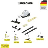 Karcher Sc 2 Easyfix 1500W Buharlı Temizlik Makinesi – Zemin ve Yüzey Seti, Sarı, Ev ve Ofis Için Hijyenik Temizlik 30'lu Temizlik Bezi Cam Aparatı Hediyeli - Beyaz
