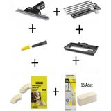 Karcher Sc1 Sc2 Sc3 Sc4 Sc5 Cam Temizleme Aparatı+Derz Başlığı+2 El Aparatı+Halı BAŞLIĞI+15LI Bez+Zemin Bezi - adet