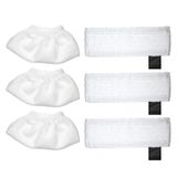 Karcher SC2 / SC3 / SC4 / SC5 Paspas Bezi Aksesuarları için 6 Paket Bez Seti Paspas Pedlerinin Değiştirilmesi (3 Bez Nozul Kapakları ve 3 Mikrofiber Paspas Pedleri)