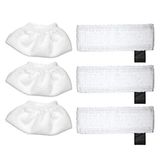 Karcher SC2/SC3/SC4/SC5 Paspas Bezi Aksesuarları için 6 Paket Bez Seti Paspas Pedleri Değiştirme (3 Bez Kapakları ve 3 Mikrofiber Paspas Pedleri)