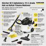 Karcher Se 5 Halı ve Koltuk Yıkama Makinesi; Halı Veya Döşeme Gibi Tekstil Yüzeyleri Temizler Aileler, Alerjisi Olanlar ve Evcil Hayvan Besleyenler Için Ideal B
