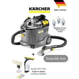 Karcher Yüksek Güçlü 48 Yıkama Tableti + Cam Temizleme Cihazı + Profesyonel Puzzi 8/1 Halı Koltuk Yıkama Makinesi -Araç,döşeme,tekstil ,halı ve Koltuk - Antrasit