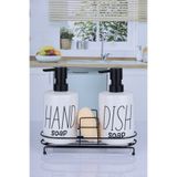 Karçiçeği Home 2'li 500 Ml Fenomen Metal Stantlı Süngerli Pinterest Sıvı Sabunluk Mutfak Banyo Seti