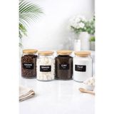 Karçiçeği Home 4'Lü 1000 ml Çay Şeker Kahve Tuz Kavanozu Tezgah Üstü Erzak Saklama Kabı