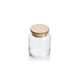 Karçiçeği Home Bambu Vakum Kapaklı Mini Cam Kavanoz - Baharatlık - Sosluk - Çok Amaçlı Kavanoz 300ml