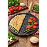 Karçiçeği Home Gözleme Tavası Cursa XL Boy 36cm Siyah Çift Taraflı Döküm Tava