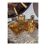 KARCILAR HOME STORE ev dekorasyonu 3 lü amber rengi sabunluk banyo seti