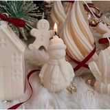 Kardan Adam Figürlü Doğal Kokulu Mum | Soya Wax | 🎄kışın Büyüsünü Evinize Taşıyın 🎄 - Beyaz - Kırmızı - 1 Adet