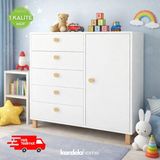 Kardela Home Kardela Mdf Şifonyer 5 Çekmeceli Kapaklı Beyaz Atlantik Çam