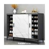 Kardela Home Mdf Ayakkabılık Çok Amaçlı Dolap Sürgülü Kapak - Antrasit - Beyaz