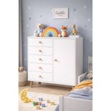 Kardelahome Kardela Nova Premium Şifonyer %100 Mdf 5 Çekmeceli Kapaklı 3 Raflı Şifonyer