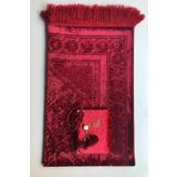 Kardelen Bordo Lüks Kadife Seccade ,kristal Tesbih,kadife Yasin