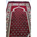 Kardelen Bordo Velür Kadife Namaz Seccadesi