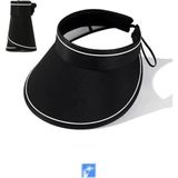 Kardelen Butik Denizli Uv Korumalı Katlanabilir Koruyucu Güneş Şapkası - Siyah - 57 - 58 cm