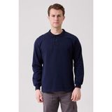 Kardelen İş Elbiseleri Galanthus Polo Sweat Erkek Uzun Kollu Pamuklu Sweatshirt İş ve Günlük Kullanım İçin - Lacivert