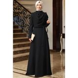 Kardelen Tesettür Elbise Siyah - 40