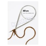 Kardelux Çelik Telli Misinalı Örgü Şişi-Yuvarlak Şiş-60 Cm Uzunluk
