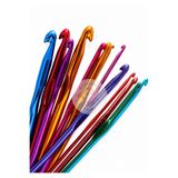 Kardelux Kısa Renkli Metal Saplı Tığ-Şiş-15cm - Örgü Amigurumi Dantel Lif Şal Tığı-(Adet Fiyatı)