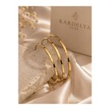 Kardelya Luxe 3'lü Ajda Çelik Bilezik | 22 Ayar Görünümlü Gold Renk Paslanmaz Çelik Kadın Bileklik Seti