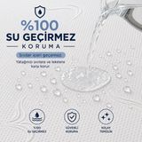 Karden Flower Elite Bambu Ekstra Sessiz 90X200 Tek Kişilik Yatak Koruyucu Sıvı Geçirmez Fitted Alez - Beyaz - 90 x 200 cm