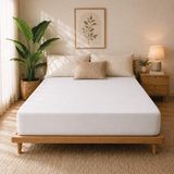 Karden Flower Premium %100 Pamuk 180X200 cm Çift Kişilik Penye Lastikli Çarşaf - Beyaz