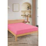 Karden Flower Premium Jersey Pembe Fitted %100 Pamuk Penye 120x200+30cm Tek Kişilik Lastikli Çarşaf