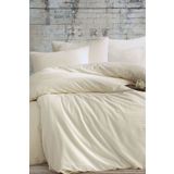 Karden Flower Pure Silk Krem Pamuklu Saten Çarşafı Lastikli Çift Kişilik Nevresim Takımı