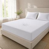Karden Flower Soft Touch Micro Ekstra Sessiz 160X200 Çift Kişilik Yatak Koruyucu Sıvı Geçirmez Fitted Alez - Beyaz - 160 x 200 cm