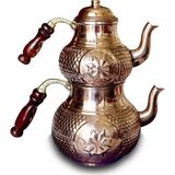 Kardeşler Bakır El Yapımı Yıldız Petek Zımba Bakır Çaydanlık Takımı