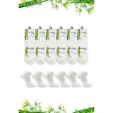 Kardeşler Bambu Erkek Babet Beyaz Çorap Dikişsiz Görünmez Kaydırmaz Topuk Silikonlu 6'lı Paket - 40 - 46