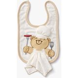 Kardeşler Bebe Bebek Aşçı Ayıcık Desenli Mama Önlüğü ve Ağız Mendili Seti - Bej - Standart