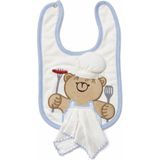 Kardeşler Bebe Bebek Aşçı Ayıcık Desenli Mama Önlüğü ve Ağız Mendili Seti - Mavi - Standart