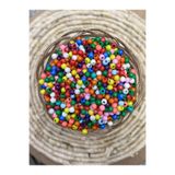 KARDEŞLER BONCUK HEDİYELİK EŞYA Plastik Süsleme Boncuk Renkli Geniş Delikli 10 Mm 500 gram