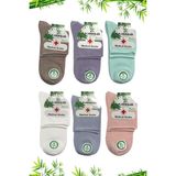 Kardeşler Çorap Bambu Kadın Çok Renkli Yarım Konç Sıkmayan Şeker Çorap 6'lı Paket - 36 - 40