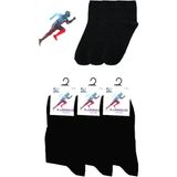 Kardeşler Çorap Erkek Yarım Konç Siyah Pamuklu Düz Çorap 3'lü Paket - 40 - 46