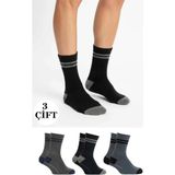 Kardeşler Çorap Erkek Yün Havlu Soket Çorap 3"lü Paket - Çok Renkli